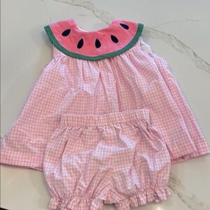 Pink Watermelon-Themed Kids Dress Set